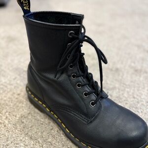 Dr Martens black leather lace up boot